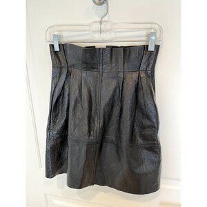 Philosophy Di Lorenzo Serafini Black Patent Leather Mini Skirt Size 2 ITALY